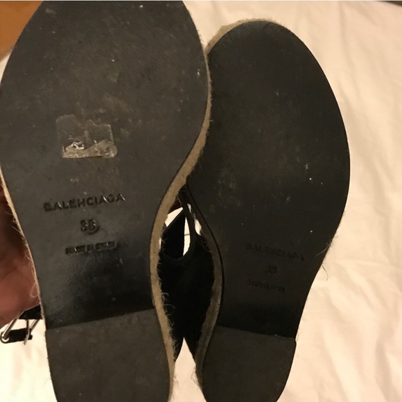 Balenciaga Leather Wedge Espadrilles Style - Picture 3 of 5